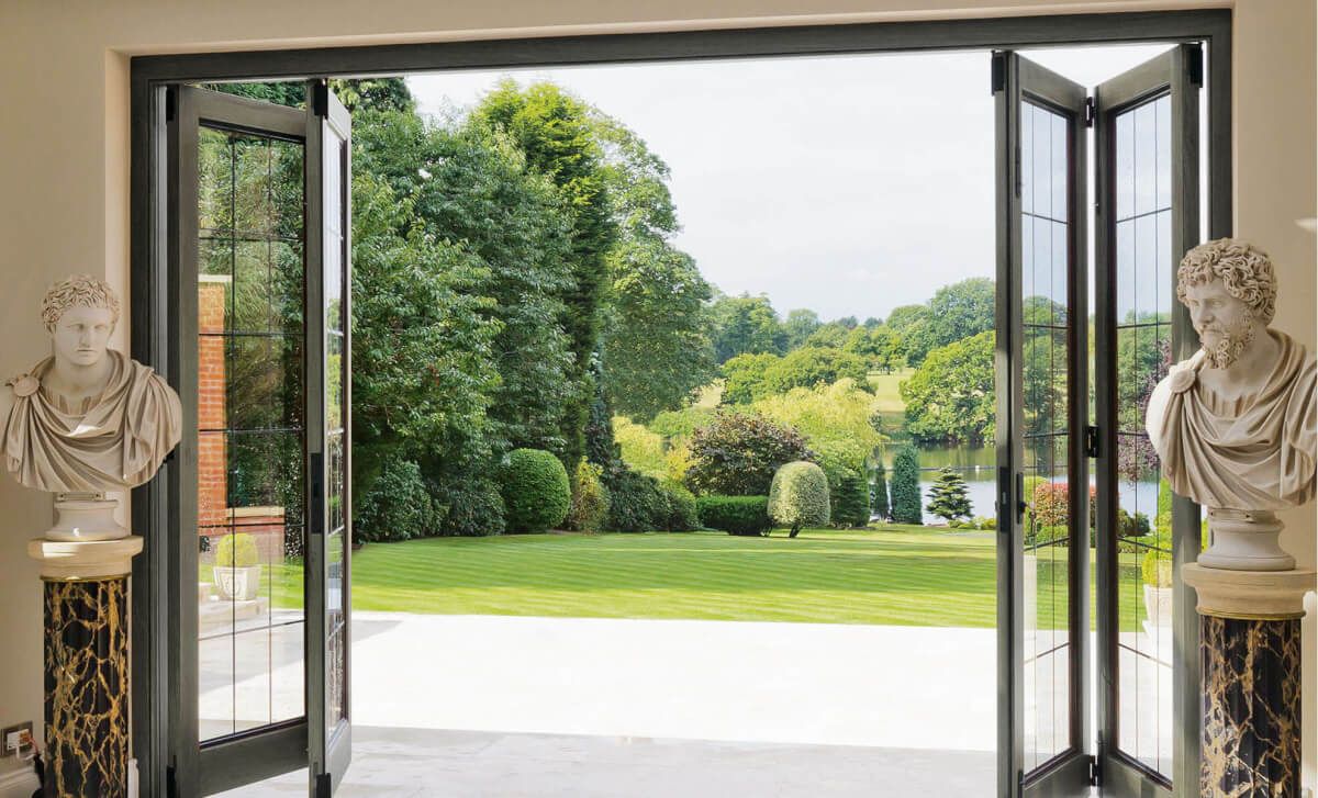 Aluminium bi-fold doors on a shopfront