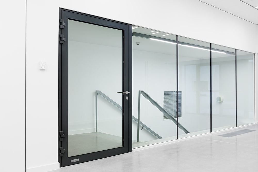 Fire shutter installed to compartmentalise a retail unit