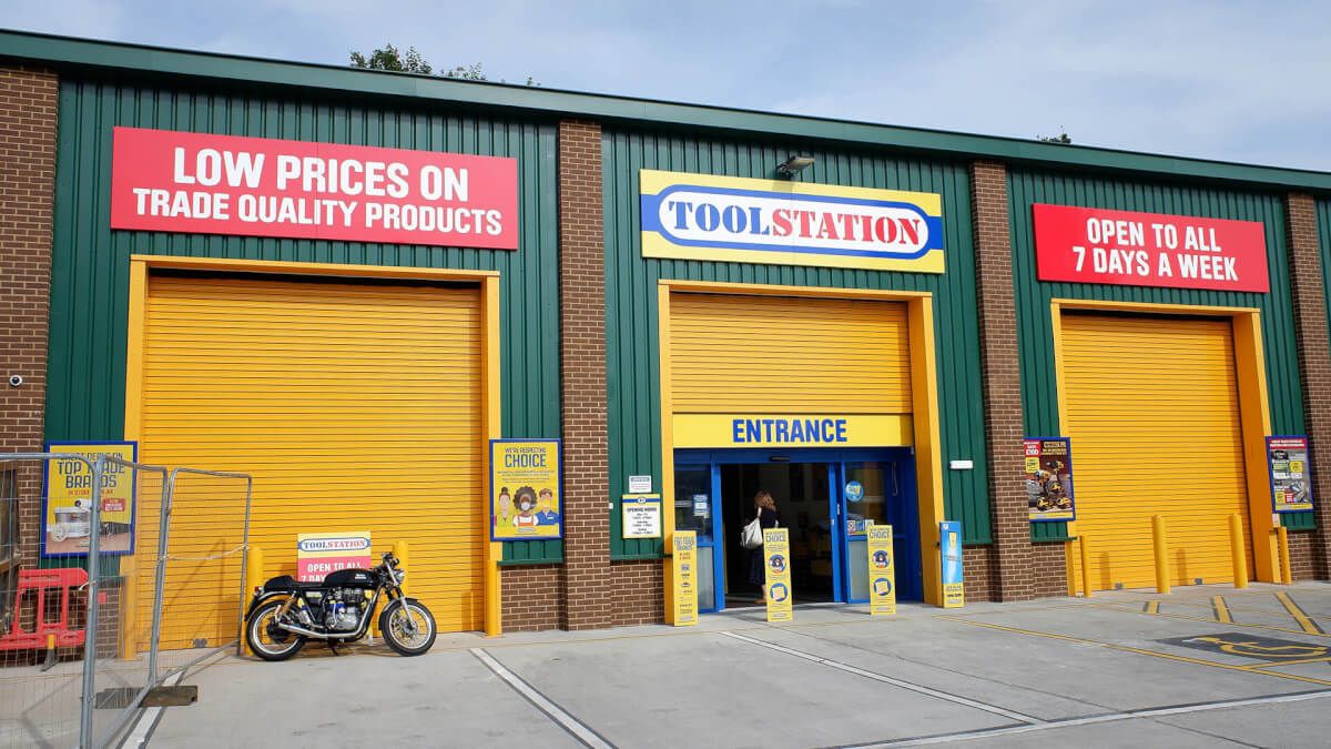 Security roller shutter installed at a Toolstation branch